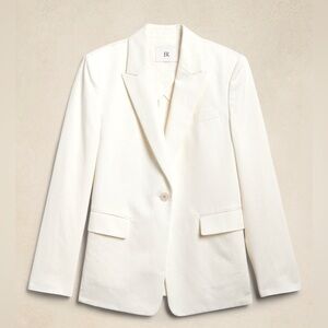Banana republic brand NWT SEAHAVEN SLIM ITALIAN COTTON-LINEN BLAZER - ivory